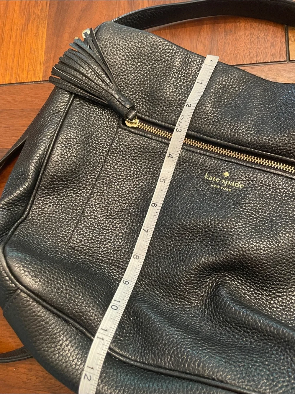 kate spade Black Pebbled Leather convertible Shoulder/Crossbody Bag C65